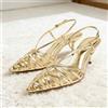 👠 Sandali Donna Oro Tacco Alto Eleganti con Cinturino Cerimonia Sposa 💎