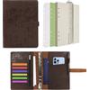 Wonderpool Diari Pelle 6 Raccoglitore ad Anelli Organizer per Cartelle con Carta Punteggiata, Quaderno per Scrivere Ricaricabile e Copertina Multitasche per Viaggi di Lavoro e Studio (A5, Caffè)