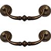 TopHomer 2 pezzi Maniglia vintage per armadio, 140 mm Maniglia per cassetti in ottone con anelli a battente Maniglie vintage in rame anticato per credenze e armadi Maniglie universali in rame e ottone