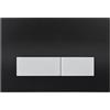 Mendorio Placca di Comando WC, Compatibile con Geberit Sigma, UP300 e UP320, Piastra Doppio Scarico, Dimensioni 246×164 mm (Nera Opaco & Argento Opaco Pulsante)