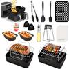 Orifesio Accessori Friggitrice Ad Aria, Set di 21 Accessori per Friggitrice Ad Aria Ninja Foodi Dual Zone AF300EU AF400EU Innsky COSORI 7,6L-9,5L, Teglie & Griglia & Carta da Forno& Pinza Airfryer Accessories