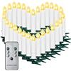 SunJas 10/20/30/40 ER Natale candele LED catena luci candele weihnachtsbaum candele con telecomando senza fili, bianco[Classe di efficienza energetica A+++]
