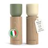 LARS NYSØM Set Macina Sale e Pepe in Legno Manuale - Macina Spezie con Macina in Ceramica Regolabile - Eleganti Macina Pepe e Sale in Legno di Faggio per Cucina o Tavola (Green/Beige)