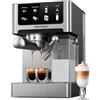 AIRMSEN 20 Bar Macchina Espresso per Casa con Frotheria Automatica, Cappuccino & Latte Caffè Macchina, Doppio Boiler Quick Estrazione (1350W+1000W), Acciaio Inox, Serbatoio d'Acqua 1.8L, Touchscreen