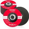 HYCHIKA BETTER TOOLS FOR BETTER LIFE HYCHIKA Dischi Abrasivi Per Smerigliare 125mm 10 Pezzi, Disco Per Smerigliatrice Angolare, Per Acciaio e Metallo non ferroso, Rimozione della Ruggine, Levigatura e Lucidatura dei Metalli, Ø 125 x 6 mm