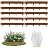 Vyranut Bordura Giardino in Metallo Ruggine 84 x 16 cm, Set da 10, Bordo Prato in Acciaio Verniciato a Polvere con Picchetti Integrati, Installazione Senza Attrezzi per Aiuole, Prato, Vialetti-Ruggine