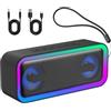 IKT Cassa Bluetooth Potente Portatile con Luci, Speaker Bluetooth 5.4, 30W Basso Potenziato, IPX7 Impermeabile, 7 Luci RGB, 30 Ore Autonomia, Altoparlante Bluetooth per Party, TWS AUX TF-Card