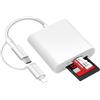Luonanava Lettore Schede SD per iPhone iPad, USB C Lightning Adattatore Scheda SD per SD/Micro SD, Adattatore SD per iPhone, Lettore Schede Macchina Fotografica per iPhone 17/16/15/iPad/MacBook/Tablet