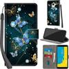 PHINIENLAND Cover per Samsung Galaxy J6 2018 Case PU Pelle Custodia [Kickstand] [Chiusura magnetica] [Slot per Schede], Portafoglio Flip Custodia per Samsung J6 2018,Farfalla