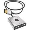 Lumivtx sdoppiatore hdmi,HDMI Switch 0,5M 4K@60 Hz 2K@144 Hz Splitter HDMI 2.0 Switch,2 in 1 out o 1 in 2 out Splitter(viene visualizzato un solo monitor alla volta) HDCP 2.2 UHD 3D per PS5/4,Xbox,TV Stick