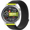 GIOPUEY Cinturini Compatibile con Amazfit Cheetah Round, Nylon Traspirante Sport Loop Cinturino in Morbido Nylon Intrecciato Strap Band - Black
