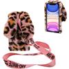 DasKAn 3D - Cover per iPhone 5/5S/SE 2016, con tracolla, fatta a mano, con strass, morbida, calda, in peluche, colore: Rosa