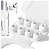 Inesore 4 Paia Gommini per AirPods Pro 1/2 con Foro Antirumore, Tappi Auricolari in Silicone per AirPods Pro con Kit Pulizia e Custodia Portatile, (XS/S/M/L) Bianco