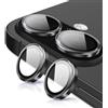Oelrstfe Pellicola Fotocamera per iPhone 16/16 Plus,Posteriore Obiettivo Protezione Vetro Temperato,HD Trasparente Lente Schermo,Durezza 9H Anti-graffio Ultra Resistente Camera,Nero