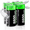 WAEUUKKPO Batteria ricaricabile D, 8800 mWh ad alta capacità al litio D batterie con cavo di ricarica USB C 2 in 1, 1,5 V D dimensione cella di ricambio per torcia, fotocamera, giocattolo (4 pezzi)