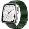 GIOPUEY Cinturini Compatibile con Amazfit Active 2 Square, Nylon Traspirante Sport Loop Cinturino in Morbido Nylon Intrecciato Strap Band - Darkgreen