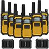 Retevis RB648 Walkie Talkies, IP67 Radio Bidirezionale Impermeabile, Antipolvere, Resistente, 2000 mAh PMR446, SOS Vibrazione, Walkie Talkie Avanzato a Tripla Prova per Industria (6 Pezzi, Giallo)