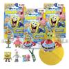INKEE SpongeBob SquarePants 3 Pack di 3 bombe da bagno SpongeBob - 3 di 6 figure di SpongeBob SquarePants da collezionare - 3x palline da bagno da 80g al gusto di gomma da masticare e olio di jojoba