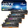 Q-image Set di 207 toner con chip, compatibile con HP 207X 207A per stampante Color Laserjet Pro MFP M283fdw Toner per M255dw M282nw M283fdn W2210X W2211X W2212X W213X (nero, ciano, giallo, magenta