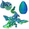 AHEJIOO Figure di drago a sorpresa, uovo di drago, drago 3D, drago con drago, giocattolo stampato, drago mobile 3D nell'uovo, per auto, uffici, case