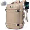 BAGZY Zaino Ryanair 40x20x25 Zaino da Viaggio Aereo Bagaglio a Mano 20L Zaini 40 x 20 x 25 cm Zaini Lavoro Uomo Zainetto Impermeabile per PC Portatili 14 Pollici per Scuola Trekking Donna Cachi