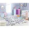 Livabliss Vroomville Per Bambini Rectangle Tappeto | Crema, Nero, Grano | 80x150cm | Camera da Letto e Corridoio | Tessuto a Macchina Poliestere