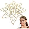 Wuzdy Copricapo con Cristalli, Collana con Fiori di Strass Argentati, Copricapo con Cristalli e Strass, Adatto per Matrimoni, Feste, Riunioni, Balli, Decorazioni Natalizie e di Halloween (Dorato)