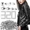 Zdhsufnvw 320 Pezzi Borchie per Tessuti Quadrati in Metallo, Borchie per Scarpe Decorativi per Pelle, per Borse Abbigliamento Cinture Punk Accessori, Accessori Artigianali Fai Te