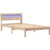 vidaXL Struttura letto con testiera marrone 90 x 200 cm in legno di pino massiccio