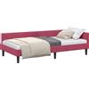 vidaXL Struttura letto ad angolo con testiera rosso vino 90 cm x 190 cm in velluto
