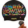 SWIMXWIN ALL YOU NEED Cuffia Piscina Silicone Donna Bambina Unisex Dai 5 Anni Design Divertente Originale Allenamento Acquagym Pallanuoto Regalo Sportivo Nuoto Famiglia Club Pro