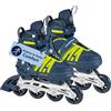 HUDORA Pattini in linea Comfort - Pattini in linea per bambini e ragazzi in diverse misure - Pattini a rotelle regolabili su 6 misure in larghezza e lunghezza - pattini in linea traspiranti