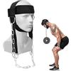 OIXEYA Allenamento collo, cintura palestra uomo, cintura zavorra, neck harness, Imbracatura per sollevamento pesi con catena e sottogola, Fascia collo regolabile per bodybuilding e fitness