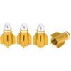 HEROFFIX 4 Pz Tappi Valvola Pneumatico a Forma di Razzo a Testa Rotonda Coperture Antipolvere per Valvola Pneumatico 7x27mm in Lega di Allu Minio Tono Oro