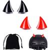 BASTOUR Corno per Casco da Moto, Corno da Diavolo per Casco, Corna Casco Moto con Ventose, Decorazione per Casco da Moto, Corna con Ventosa per Casco, Casco Moto Accessori con Sacchetti di Velluto, 2 Paia