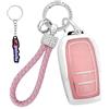 Ysbxitu Cover per chiave compatibile con Toyota Yaris Cross Hybrid Corolla RAV4 Prius Camry Auris Fortuner Highlander 2020-2025 Portachiavi in morbido TPU Key Cover Shell 2 Tasti Rosa