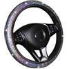 Duories Coprivolante glitterato, universale, antiscivolo, lucido, colorato, coprivolante per auto, coprivolante, accessorio decorativo per auto, argento, 38 cm