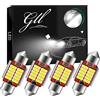 GLL 4pcs C5W LED Lampadine Bianco 31MM Festoon Canbus con 4014 10SMD per Auto Luci Tronco Cortesia Targa Luci 12/24V