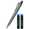 Faber-Castell 133388 - Portamine Poly Matic, 0,7 mm (grigio + ricariche di ricambio)