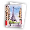 Edition Colibri Cartoline di Parigi - Illustrazione Acquerello della Torre Eiffel - Ciao | Confezione da 10 biglietti piatti (A6) - Retro da scrivere