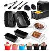 MOWETOO Set di 21 teglie in silicone, compatibili con Philips | 2*5 L, 24×19 cm, accessori per la friggitrice ad aria Philips NA460, friggitrice ad aria a doppia zona da 10 litri
