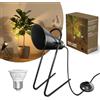 Lamptobe Lampada da Terra, Faretto LED da Pavimento per interni Uplight, 6W 3000K, accenti domestici, opere d'arte, con supporto portatile, cavo da 2m con spina e interruttore a pedale