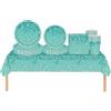 COSORO 69 Set di Stoviglie Usa e Getta in Carta Blu e Verde con Diamanti Brillanti per Festa di Compleanno, Piatti, Bicchieri, Tovaglioli, Calici, Natale, Barbecue, Camping, Picnic, Matrimonio per Bambini e