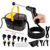 Gotrain Pulitore a vapore manuale per la casa, 3 livelli, manico regolabile, pulitore a vapore portatile, 105 ℃ ad alta temperatura e pressione 3 bar, serbatoio dell'acqua da 1,6 l, 16 accessori, per auto