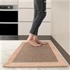 Cheerx Tappeti Cucina Lavabile Antiscivolo, Tappeto da Cucina in Cotone e Lino, Passatoia Assorbente, Tappeto Runner Facile da Pulire, per Sala da Pranzo, Lavanderia (Marrone, 50x80cm)