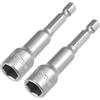 Fixinus 2 inserti magnetici per chiavi a bussola esagonali da 10 mm, per trapani, cacciaviti a dadi e adattatore a bussola, 1/4
