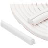 KMDZDZGS 6 m nastro sigillante per porte, finestre, porte, autoadesiva, 10 mm x 12 mm, in gomma anti-collisione, telaio della porta, guarnizione multistrato, insonorizzata, protezione dal vento (bianco)