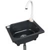 shawoo Lavello da cucina a vasca singola, lavello da parete da cucina 38 x 29 cm con foro per rubinetto da 3,2 cm, lavelli in plastica per casa, ristorante, dormitorio, garage, bagno, lavanderia