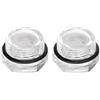 QUARKZMAN 2Pz Vetro Spia Olio Compressore Aria M22 x 1.5mm Maschio Indicatore Livello Liquido Testa Esagonale Plastica Olio Vista O-Ring per Aria Compressore Raccordi, Trasparente