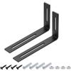 QUARKZMAN 2Pcs Staffa Angolare Regolabile 110 x 200 x 30mm Con Fessure Nero | Per Fissare Mobili Scaffali Legno Armadio, Giunto Ad Angolo Retto, A Forma Di L, Con Viti